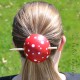 Leather Amanita Mushroom Head Bun Holder Slide Barrette with Stick, Hippy Barrette, Festival Hair Accessory, Medium Shallow size