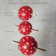 Leather Amanita Mushroom Head Bun Holder Slide Barrette with Stick, Hippy Barrette, Festival Hair Accessory, Medium Shallow size