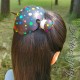 Black Amanita Mushroom Head Bun Holder Slide Barrette with Mushroom Hair Stick, Size Medium