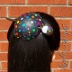 Black Amanita Mushroom Head Bun Holder Slide Barrette with Mushroom Hair Stick, Size Medium