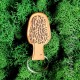 Leather Morel Mushroom Keychain