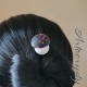 Wood Black Amanita Mushroom Hair stick