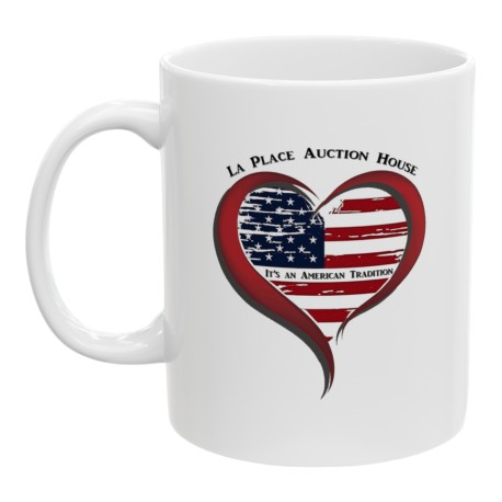"An American Tradition" White Ceramic Mug 11 oz.