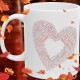 "Auction Heart" White Ceramic Mug 11 oz,