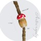 Amanita Mushroom Bead, Toadstool Bead, Wood Mushroom Dreadlock Bead
