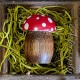 Amanita Mushroom Bead, Toadstool Bead, Wood Mushroom Dreadlock Bead