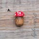 Amanita Mushroom Bead, Toadstool Bead, Wood Mushroom Dreadlock Bead