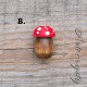 Amanita Mushroom Bead, Toadstool Bead, Wood Mushroom Dreadlock Bead
