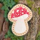 Red Amanita Mushroom Leather Patch, Mushroom Lover Gift, Mushroom Foraging stocking stuffer, Magic Mushroom Patch