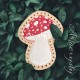 Red Amanita Mushroom Leather Patch, Mushroom Lover Gift, Mushroom Foraging stocking stuffer, Magic Mushroom Patch