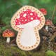 Red Amanita Mushroom Leather Patch, Mushroom Lover Gift, Mushroom Foraging stocking stuffer, Magic Mushroom Patch