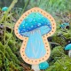 Blue Amanita Mushroom Leather Patch, Mushroom Lover Gift, Mushroom Foraging stocking stuffer, Magic Mushroom Patch