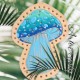 Blue Amanita Mushroom Leather Patch, Mushroom Lover Gift, Mushroom Foraging stocking stuffer, Magic Mushroom Patch
