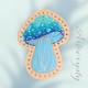 Blue Amanita Mushroom Leather Patch, Mushroom Lover Gift, Mushroom Foraging stocking stuffer, Magic Mushroom Patch