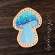 Blue Amanita Mushroom Leather Patch, Mushroom Lover Gift, Mushroom Foraging stocking stuffer, Magic Mushroom Patch