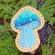 Blue Amanita Mushroom Leather Patch, Mushroom Lover Gift, Mushroom Foraging stocking stuffer, Magic Mushroom Patch