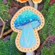 Blue Amanita Mushroom Leather Patch, Mushroom Lover Gift, Mushroom Foraging stocking stuffer, Magic Mushroom Patch