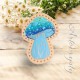Blue Amanita Mushroom Leather Patch, Mushroom Lover Gift, Mushroom Foraging stocking stuffer, Magic Mushroom Patch