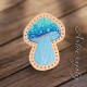 Blue Amanita Mushroom Leather Patch, Mushroom Lover Gift, Mushroom Foraging stocking stuffer, Magic Mushroom Patch