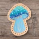 Blue Amanita Mushroom Leather Patch, Mushroom Lover Gift, Mushroom Foraging stocking stuffer, Magic Mushroom Patch