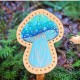 Blue Amanita Mushroom Leather Patch, Mushroom Lover Gift, Mushroom Foraging stocking stuffer, Magic Mushroom Patch