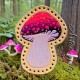 Pink n Purple Amanita Mushroom Leather Patch, Mushroom Lover Gift, Mushroom Foraging stocking stuffer, Magic Mushroom Patch