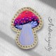 Pink n Purple Amanita Mushroom Leather Patch, Mushroom Lover Gift, Mushroom Foraging stocking stuffer, Magic Mushroom Patch