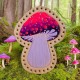 Pink n Purple Amanita Mushroom Leather Patch, Mushroom Lover Gift, Mushroom Foraging stocking stuffer, Magic Mushroom Patch