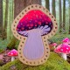 Pink n Purple Amanita Mushroom Leather Patch, Mushroom Lover Gift, Mushroom Foraging stocking stuffer, Magic Mushroom Patch