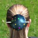 Leather Black Amanita Mushroom Head Bun Holder Slide Barrete with Stick, Mushroom Hippie Barrette Festival Hair Accessory