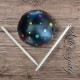 Leather Black Amanita Mushroom Head Bun Holder Slide Barrete with Stick, Mushroom Hippie Barrette Festival Hair Accessory
