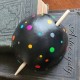 Leather Black Amanita Mushroom Head Bun Holder Slide Barrete with Stick, Mushroom Hippie Barrette Festival Hair Accessory