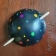 Leather Black Amanita Mushroom Head Bun Holder Slide Barrete with Stick, Mushroom Hippie Barrette Festival Hair Accessory