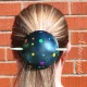 Leather Black Amanita Mushroom Head Bun Holder Slide Barrete with Stick, Mushroom Hippie Barrette Festival Hair Accessory