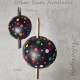 Leather Black Amanita Mushroom Head Bun Holder Slide Barrete with Stick, Mushroom Hippie Barrette Festival Hair Accessory