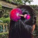 Pink n Purple Amanita Mushroom Head Bun Holder Slide Barrette with Mushroom Hair Stick