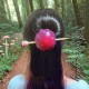 Pink n Purple Amanita Mushroom Head Bun Holder Slide Barrette with Mushroom Hair Stick