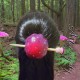 Pink n Purple Amanita Mushroom Head Bun Holder Slide Barrette with Mushroom Hair Stick
