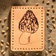 Light Hilltopper Morel Mushroom Leather Patch, Mushroom Collector Gift, Morel Foraging gift, Mycology leather patch