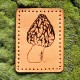 Light Hilltopper Morel Mushroom Leather Patch, Mushroom Collector Gift, Morel Foraging gift, Mycology leather patch