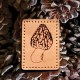 Light Hilltopper Morel Mushroom Leather Patch, Mushroom Collector Gift, Morel Foraging gift, Mycology leather patch