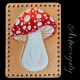 Red and Orange Amanita Mushroom Leather Patch, Mushroom Lover Gift, Mushroom Foraging gift, Magic Mushroom Patch