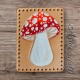 Red and Orange Amanita Mushroom Leather Patch, Mushroom Lover Gift, Mushroom Foraging gift, Magic Mushroom Patch