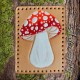 Red and Orange Amanita Mushroom Leather Patch, Mushroom Lover Gift, Mushroom Foraging gift, Magic Mushroom Patch