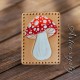 Red and Orange Amanita Mushroom Leather Patch, Mushroom Lover Gift, Mushroom Foraging gift, Magic Mushroom Patch