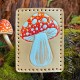 Red and Orange spotted Amanita Mushroom Leather Patch, Mushroom Lover Gift, Mushroom Foraging Gift, Magic Mushroom Patch