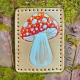 Red and Orange spotted Amanita Mushroom Leather Patch, Mushroom Lover Gift, Mushroom Foraging Gift, Magic Mushroom Patch