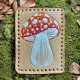 Red and Orange spotted Amanita Mushroom Leather Patch, Mushroom Lover Gift, Mushroom Foraging Gift, Magic Mushroom Patch