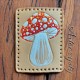 Red and Orange spotted Amanita Mushroom Leather Patch, Mushroom Lover Gift, Mushroom Foraging Gift, Magic Mushroom Patch