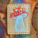 Red and Orange spotted Amanita Mushroom Leather Patch, Mushroom Lover Gift, Mushroom Foraging Gift, Magic Mushroom Patch